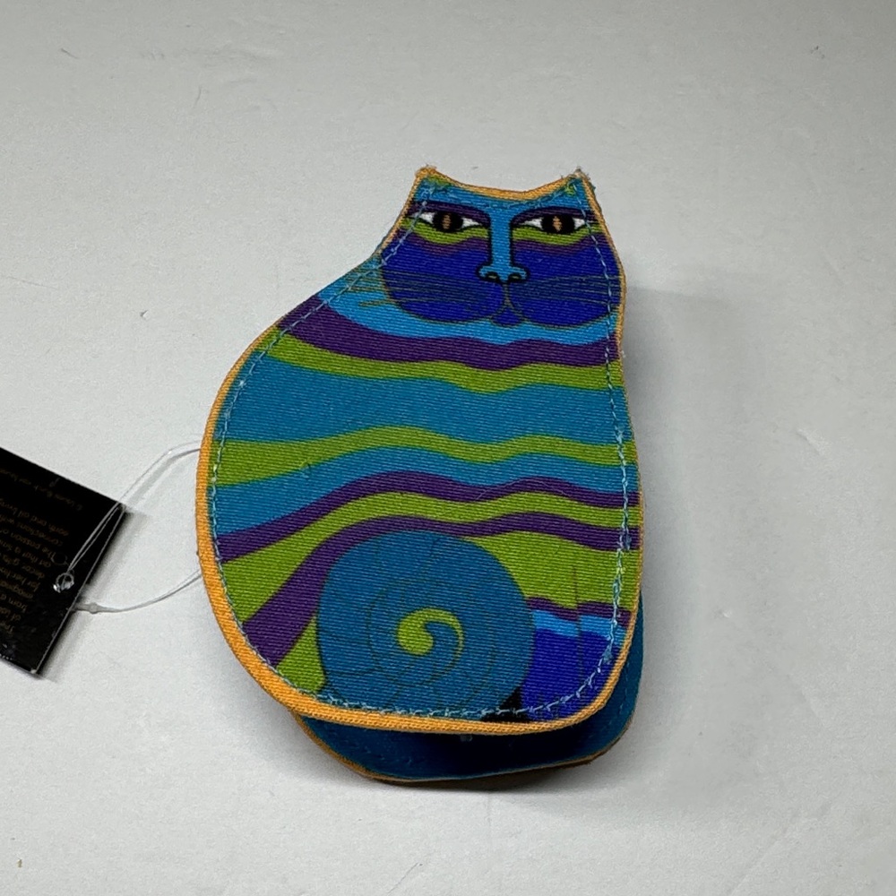 Laurel Burch Cutout Cat Coin Purse Multi & Blue Small